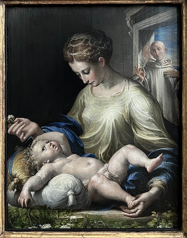 Parmigianino — Vierge, Jésus et moine 1530